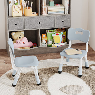 Chaise réglable pour enfants, paquet de 2, chaise en plastique antidérapante pour enfants de 2 à 8 ans, réglable en hauteur et à 3 niveaux, convenant à la garderie à la maison