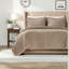 De literie en velours pour très grand lit, couvre-lit matelassé taupe pour chambre à coucher moderne