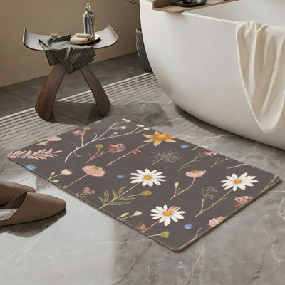 Tapis de salle de bain foncé 20 po x 32 po Wildflower