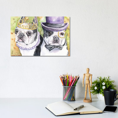 Boston Terrier Family by George Dyachenko - Wrapped Canvas Painting