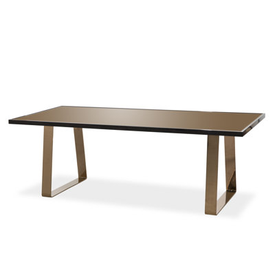 Glass Top Metal Base Dining Table