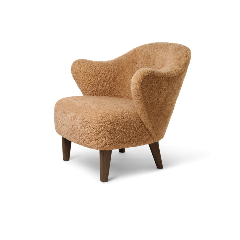 Brasilia Tufted Armchair, Dark Stained Oak, Sheepskin Honey