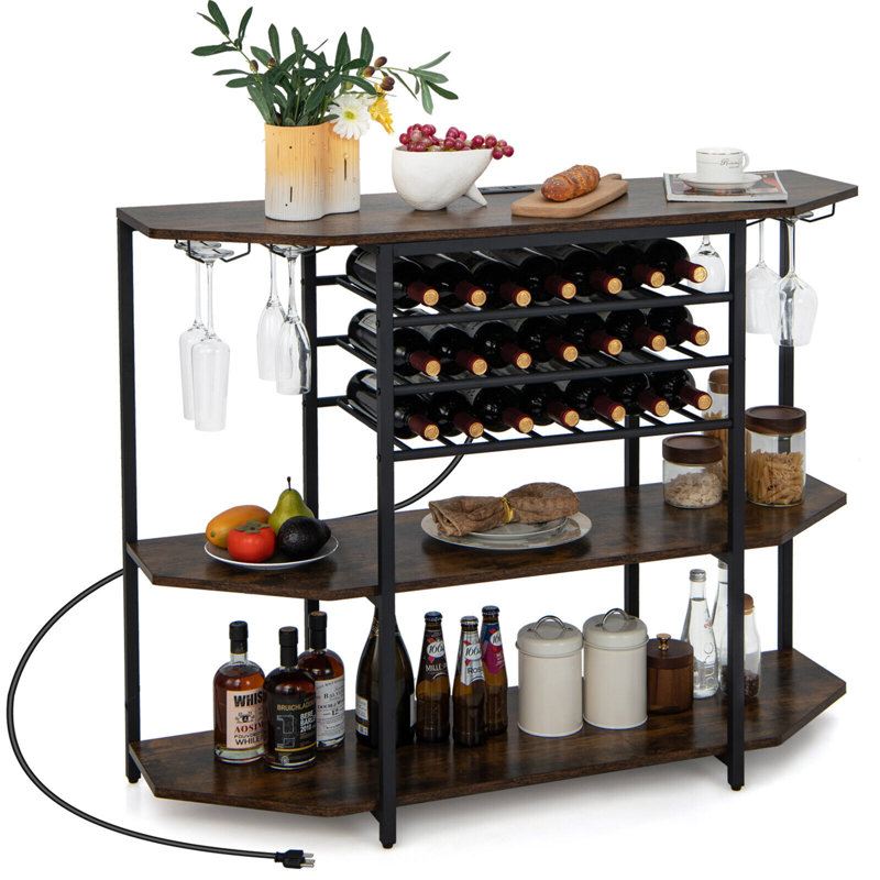 Axavier 47.5'' Wine Bar, Brown