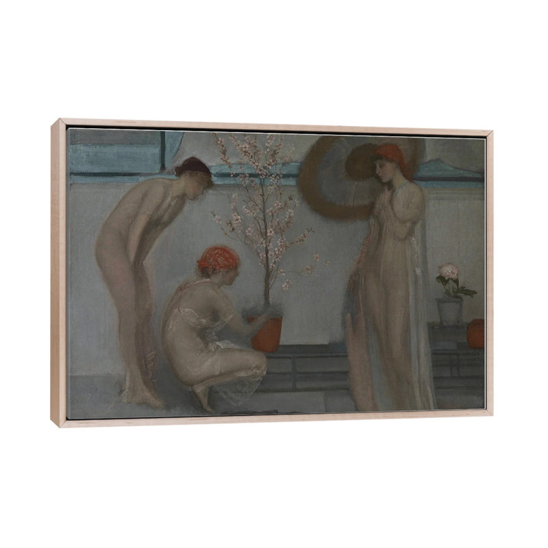 Print, 45.72 cm H x 66.04 cm W x 4.445 cm D, Natural Wood