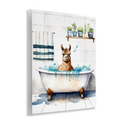 Art mural Alpaca Bathtime Suds par Kim Allen