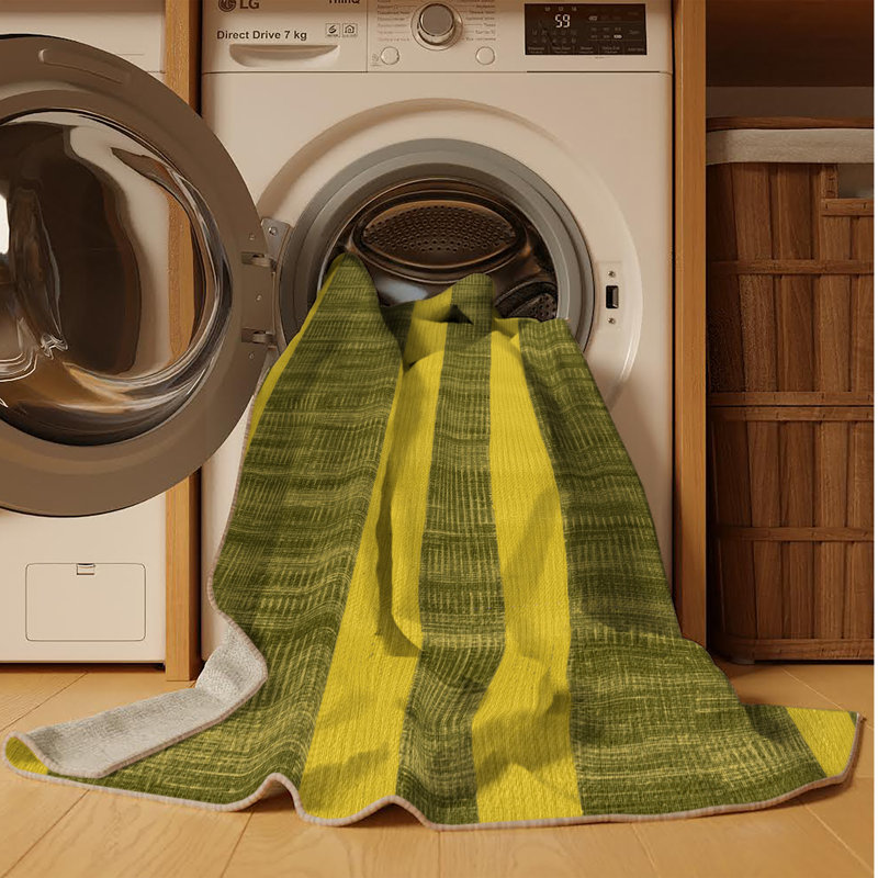 Machine Washable Checkered Brown Area Rug, Square 4'