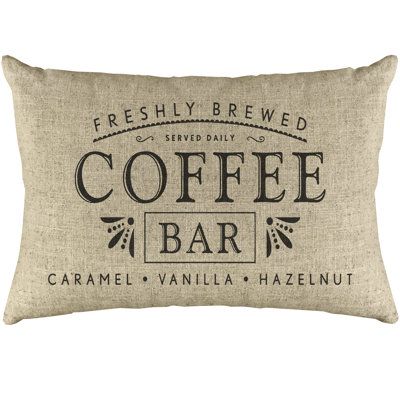  Coffee Bar Linen Lumbar Pillow