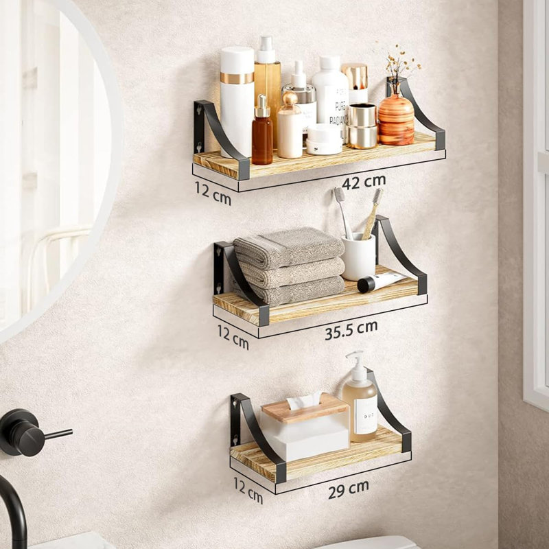 Paulownia Floating Shelf, Light Brown