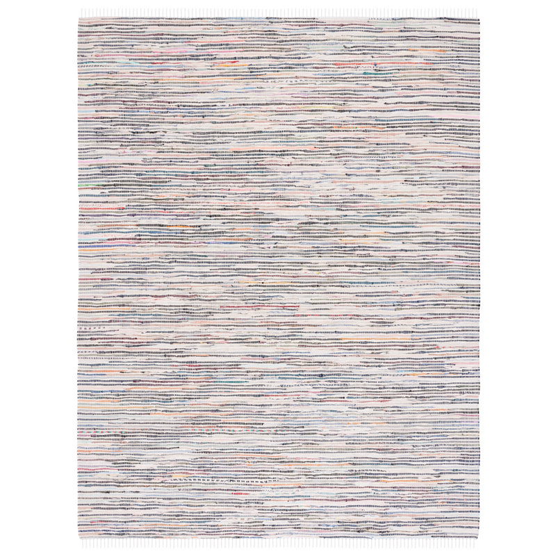 Tapis rayé en coton tissé à la main Conner, Rectangle 2 pi 6 po x 4 pi