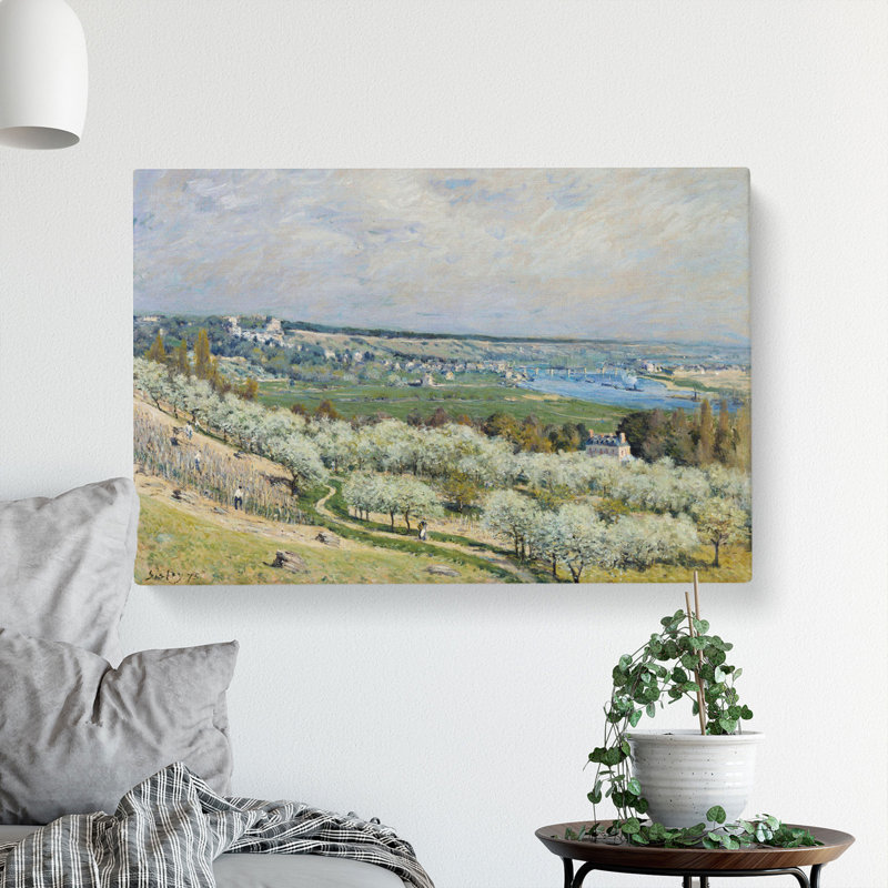 Terrace At Saint Germaine by Alfred Sisley - Wrapped Canvas, 35cm H x 60cm W x 3cm D