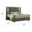 Levi Queen Bed, Dark Gray, Solid Teak And Rubberwood, Modern LED Lighting-117559558
