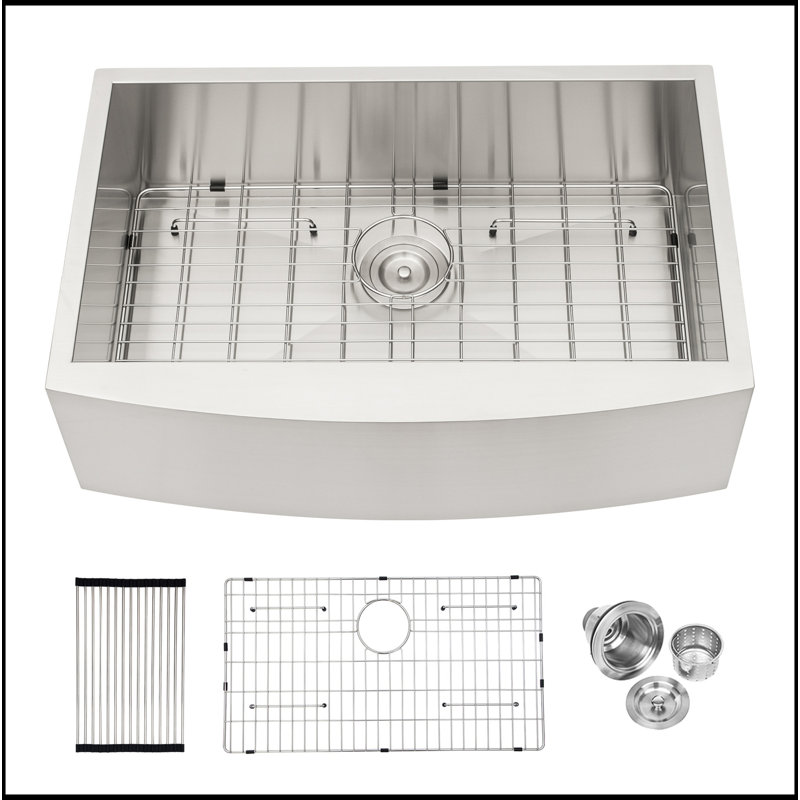 33 Inch Kitchen Sink Stainless Steel 18 Gauge Apron Front Kitchen Sink