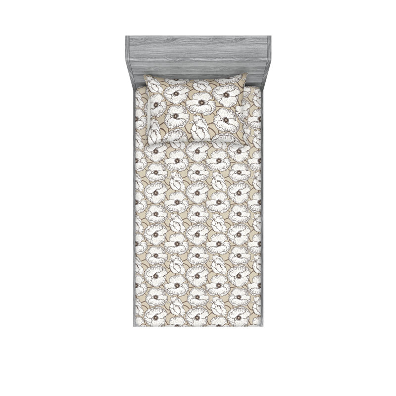 Drap-housse et taie décorative Ambesonne, Ensemble de draps pour lit simple TG avec 1 taie d