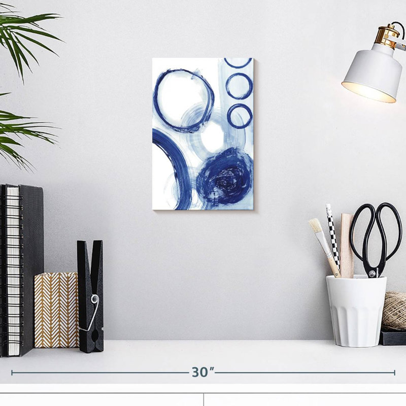 Étude du cercle bleu III, H 12 po x l 8 po