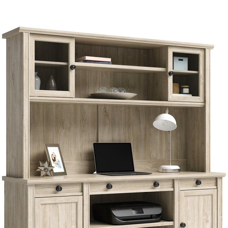 Bureau de style traditionnel avec finition brune, 4 tablettes réglables horizontales, dossier fermé, bois d'ingénierie, peut contenir 24 bobines de fil, 16 po x 13 7/8 po, instructions pour l'installation