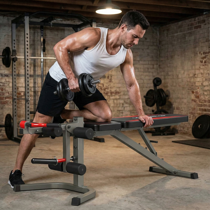 Heavy-Duty Multi-Function Weight Bench With Leg Developer & Preacher Curl - 900 LBS Capacity Complete Training System