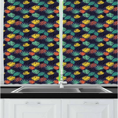 Floral Tailored Kitchen Curtain
