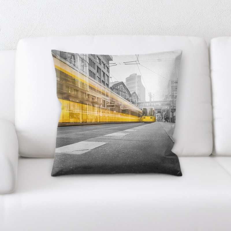 Train Microsuede Reversible Throw Pillow