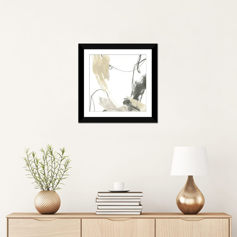 « monochrome momentum ii », impression sur toile, H 16 po x l 16 po x P 1 po, Papier avec cadre noir, Blanc