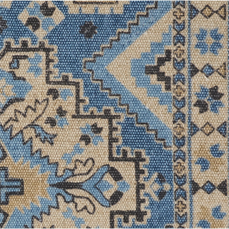 Halyn Ink Blue Cotton 36" x 60" Rectangular Accent Rug