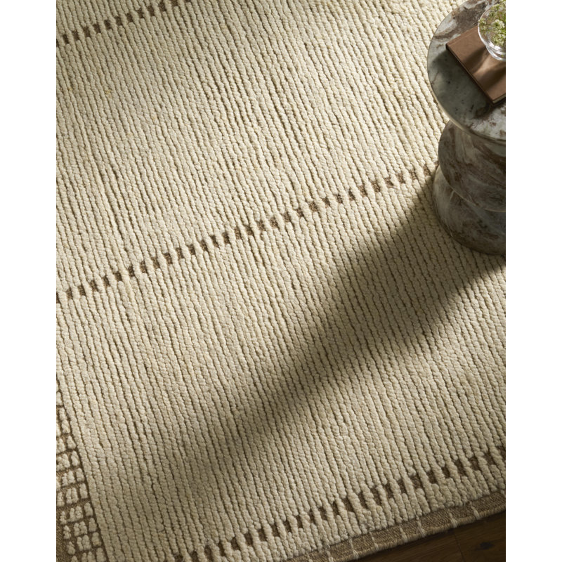 Johan Hand Knotted Wool Geometric Area Rug, Rectangle 2' x 3'