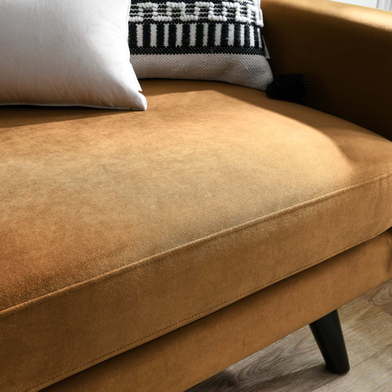 Modway Engage Performance Velvet Loveseat, Cognac Velvet
