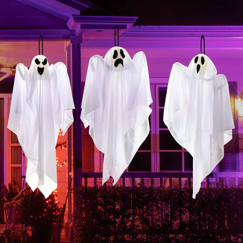 Décoration fantômes suspendus 3 x 27,5 po Halloween
