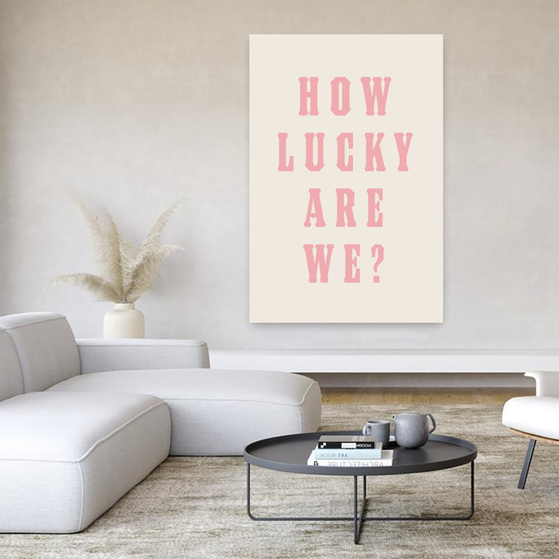 How Lucky Are We? Abstract Contemporary Minimalist Coastal Wall Art Print 1 Piece Wrapped Canvas Wall Art
