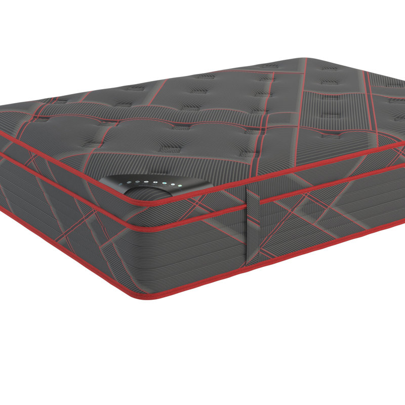  13" Luxury Black/Red Eurotop Mattress Hybrid Comfort – Premium Quilted Cover - Made in NJ – Fiberglass-Free – Bed in a Box
