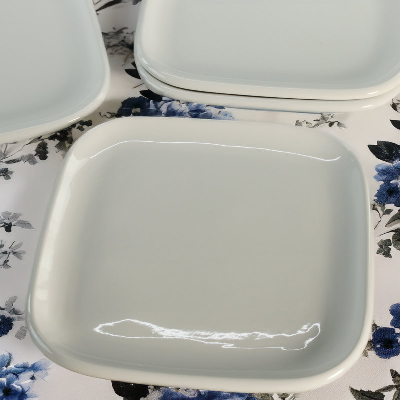 4-Piece, Impulse Square Dinner Plates, 10.23", White