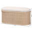 Banc de rangement en rotin avec couvercle relevable rembourré - Commode de style bohème côtier pour l'organisation de la chambre à coucher, du vestibule ou du salon