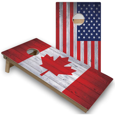 2' x 4' Canada & USA Flag Cornhole Boards with Carry Case