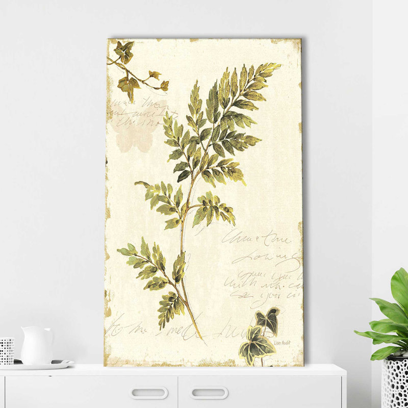 Ivies and Ferns III No Dragonfly - Peinture, L 18 po x H 30 po, Toile tendue