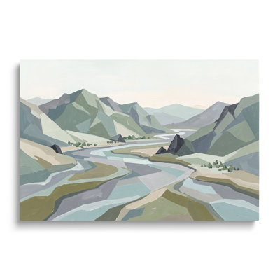 Tableau multicolore sur toile représentant un paysage de montagne avec aurores boréales, œuvre d'art mural pictural pour le salon, la salle à manger et la chambre.