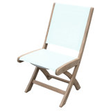 Riviera Teak Outdoor Sling Folding Dining Chair