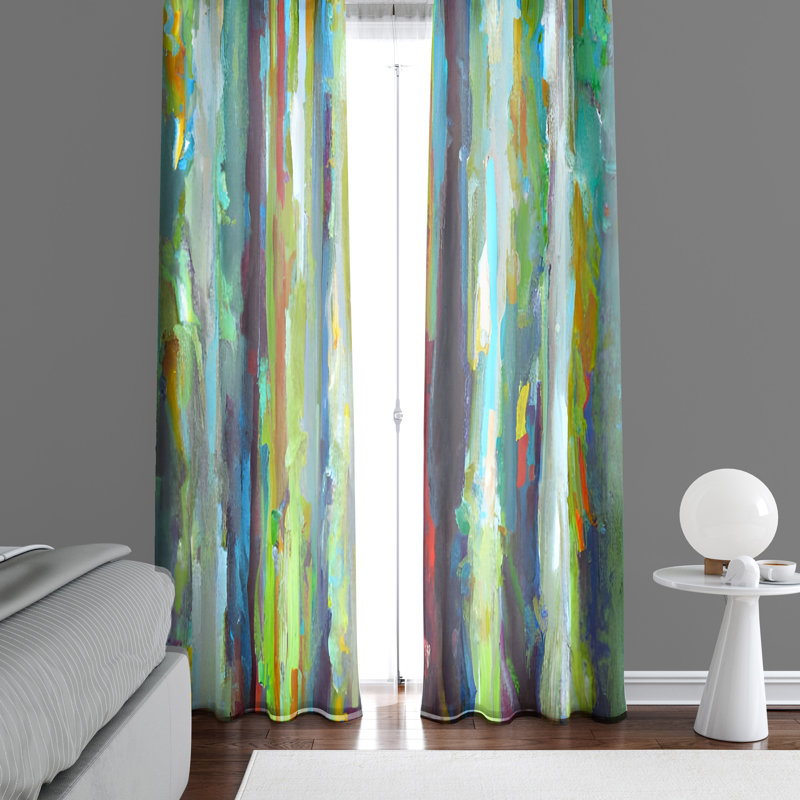 Paire de rideaux semi-transparents en polyester Dharmshila, L 40 po x L 61 po