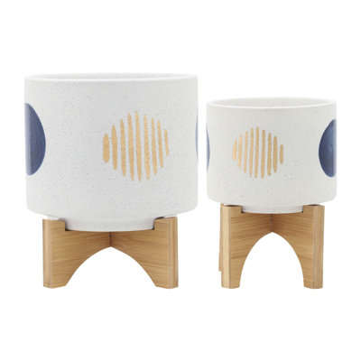 S/2 5/8" FUNKY PLANTER W/ STAND