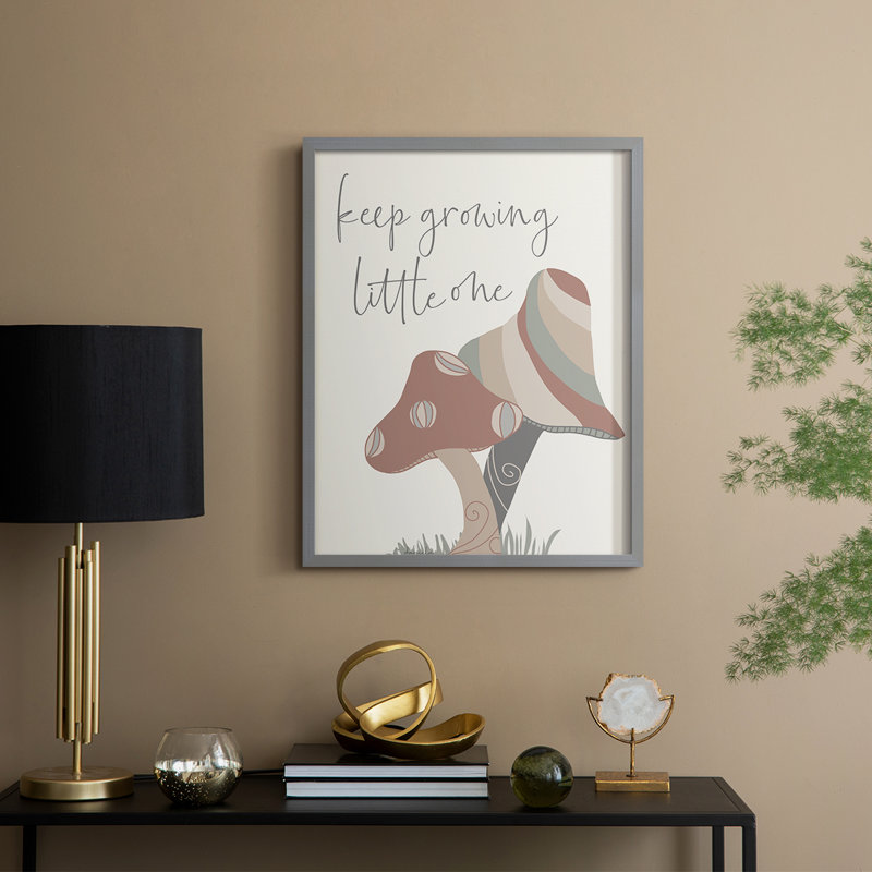 Keep Growing Framed Print - Solid Wood, 30" H x 24" W, Gray