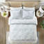 White Queen Comforter Bedding - Cotton, Dark Embroidery, Great Look 200tc