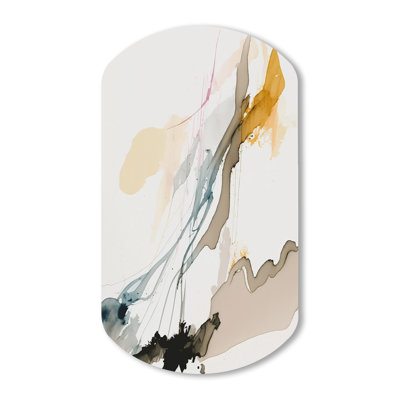 Behnke - Abstract Liquid Ink Cylinder Shape Assymterical Metal Wall Art