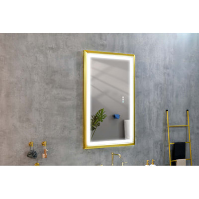 Miroir rectangulaire surdimensionné avec anti-buée et à intensité variable pour meuble-lavabo à DEL l 42 po x H 24 po