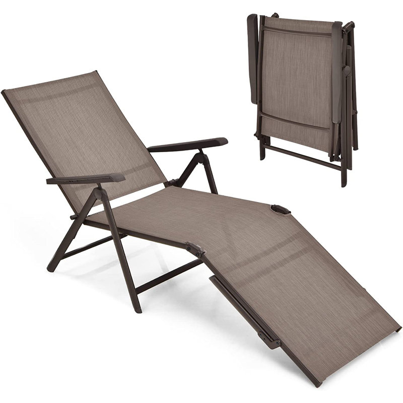 Ivans 192cm Long Reclining Single Lounger, Brown