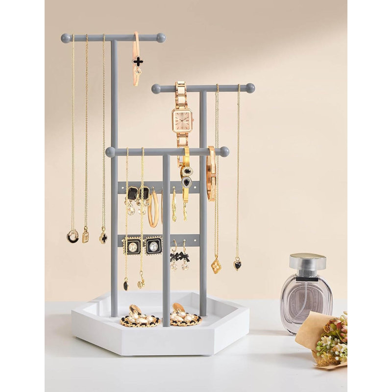 Jewellery Stand +, Dove Gray/Cloud White