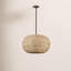 Luminaire suspendu 3 lumières Millennium Lighting Bemo en bronze huilé avec abat-jour en rotin naturel