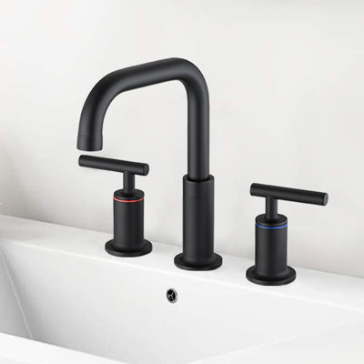 Widespread 3 Hole Double Handle Bathroom Sink Faucet