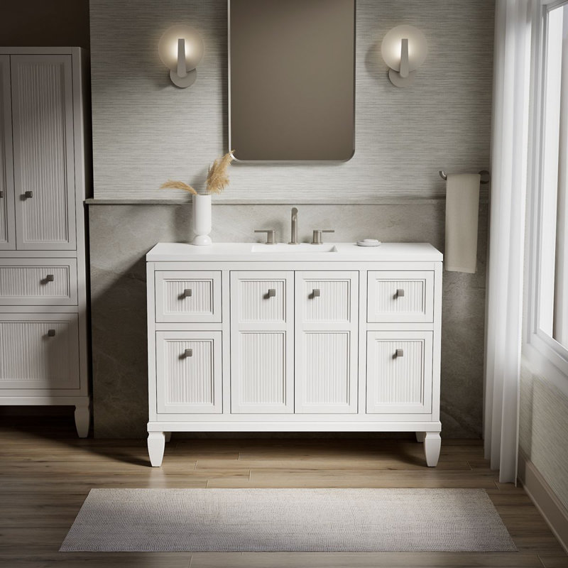 Hearthaven 48-In Bathroom Vanity Set, White