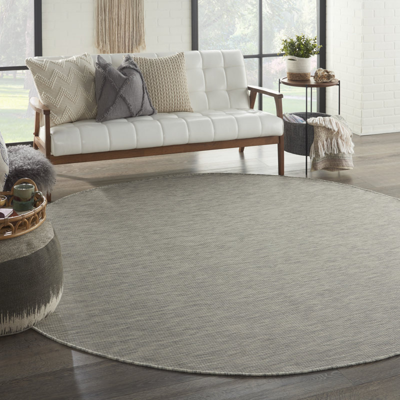 Tapis gris Modern, Rond 8 pi