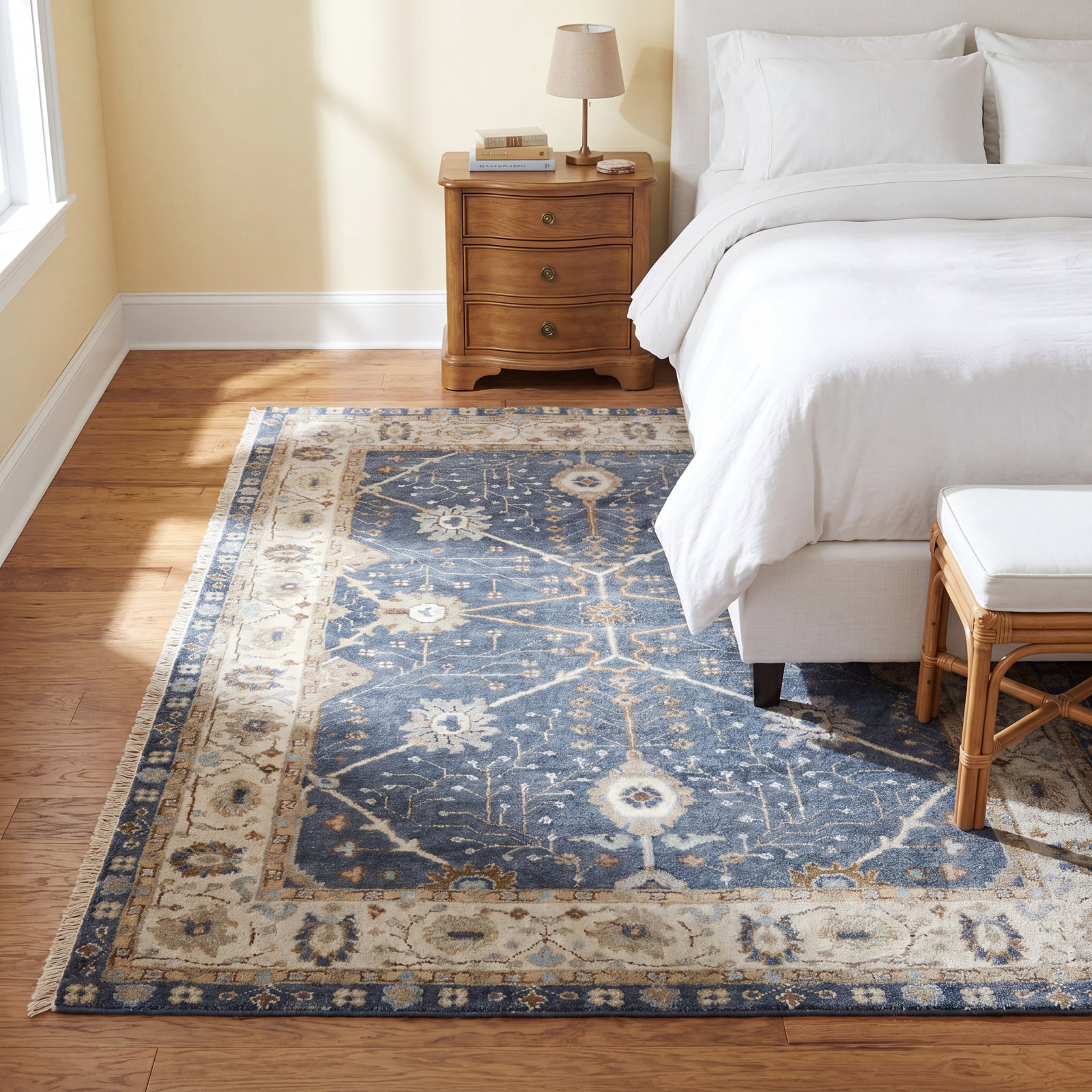 Mccombs Handmade Wool Rug, Rectangle 5' x 8'