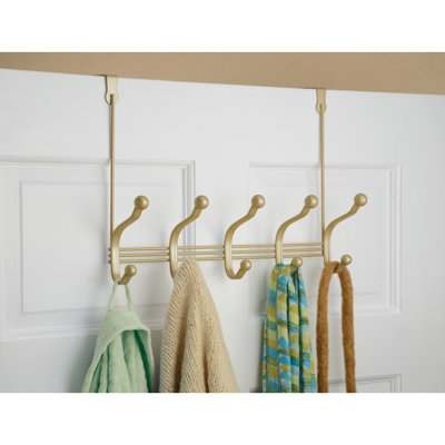 York Lyra Metal Over-the-Door 5 - Hook Wall Mounted Coat Rack