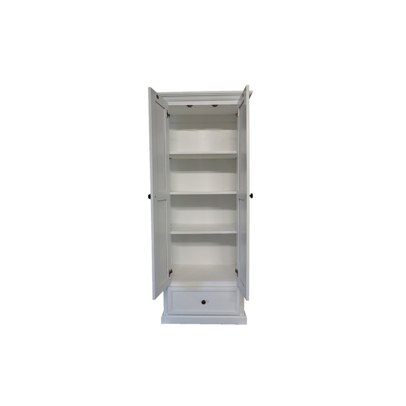 Garde-manger traditionnel avec tiroir simple, Blanc brillant